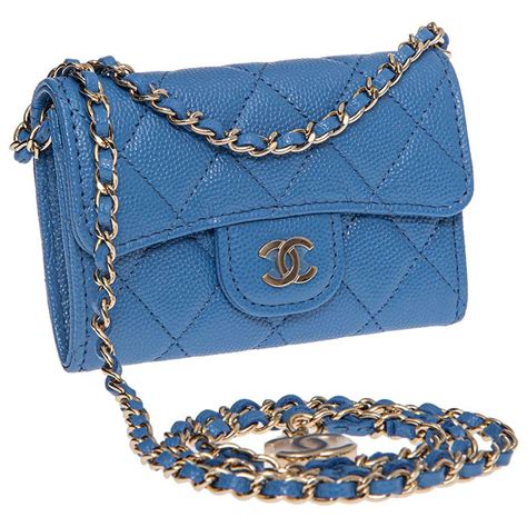 chanel shoulder bag blue